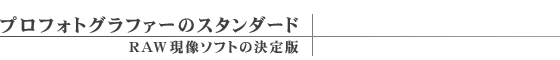 �v���t�H�g�O���t�@�[�̃X�^���_�[�h�@RAW�����\�t�g�̌����