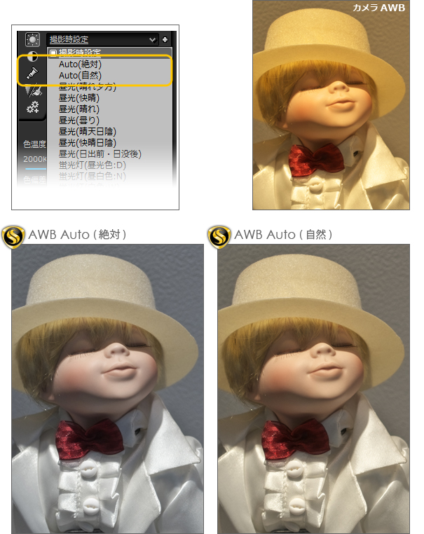 作例1：電球色光源下での撮影例
