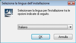 Selezionare la lingua dell'installazione